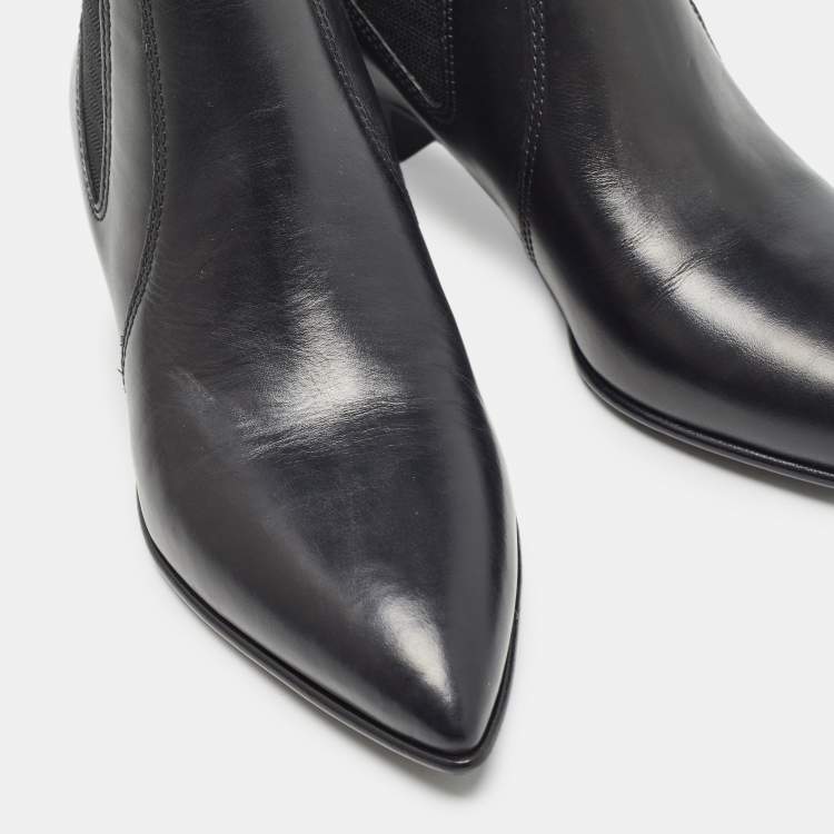 Pre Owned Marc by Marc Jacobs Black Leather Ankle Boots Size 36