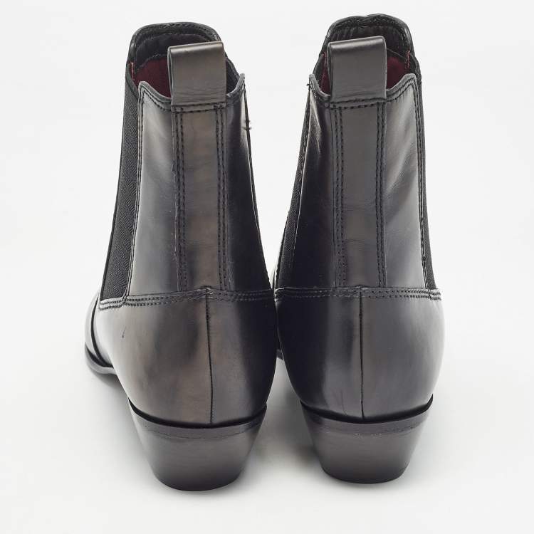 Pre Owned Marc by Marc Jacobs Black Leather Ankle Boots Size 36