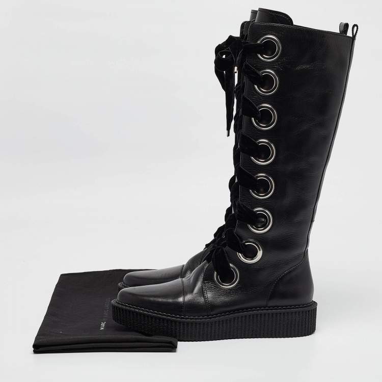 Pre Owned Marc by Marc Jacobs Black Leather Knee Length Boots Size  39