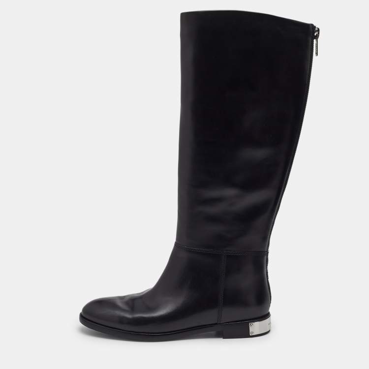 Pre Owned Marc By Marc Jacobs Black Leather Knee Length Boots Size 38