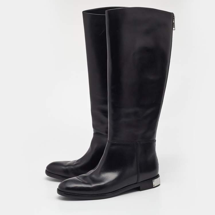Pre Owned Marc By Marc Jacobs Black Leather Knee Length Boots Size 38