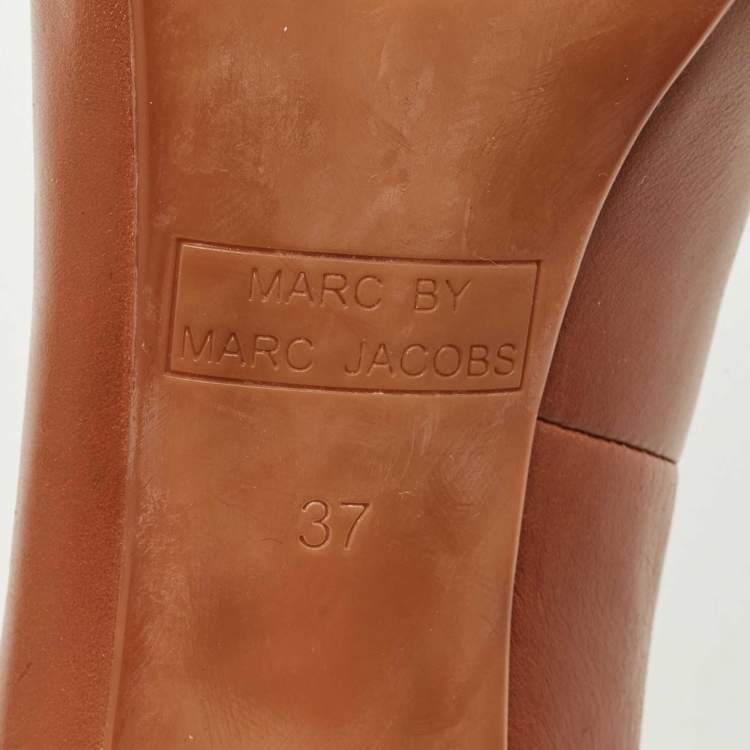 Pre Owned Marc by Marc Jacobs Brown Leather Platform Pumps Size 37