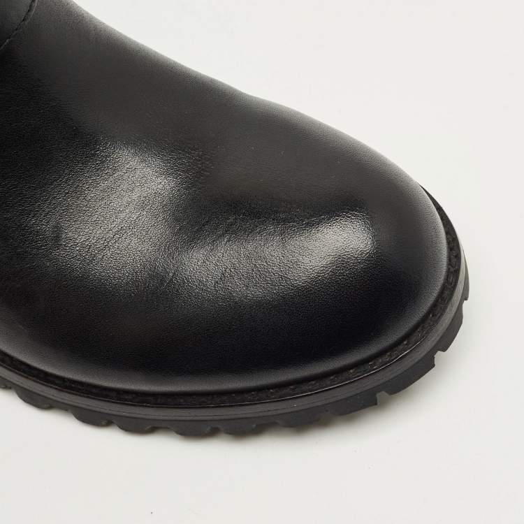 Pre Owned Marc by Marc Jacobs Black Leather Ankle Length Engineer Buckle Boots Size 40