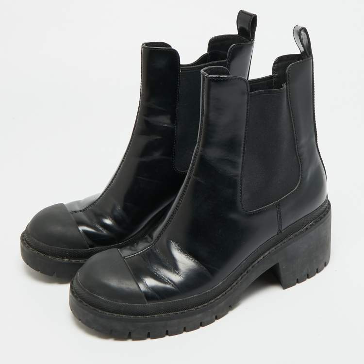 Pre Owned Marc by Marc Jacobs Size 39 Black Leather Ankle Length Boots