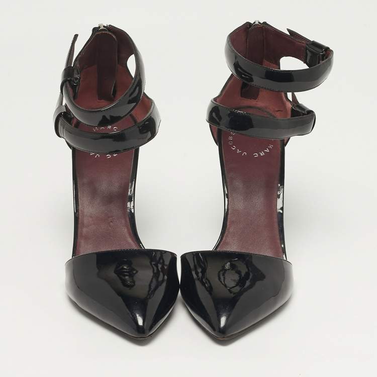 Pre Owned Marc by Marc Jacobs Size 39 Black Leather Ankle Strap  Pumps