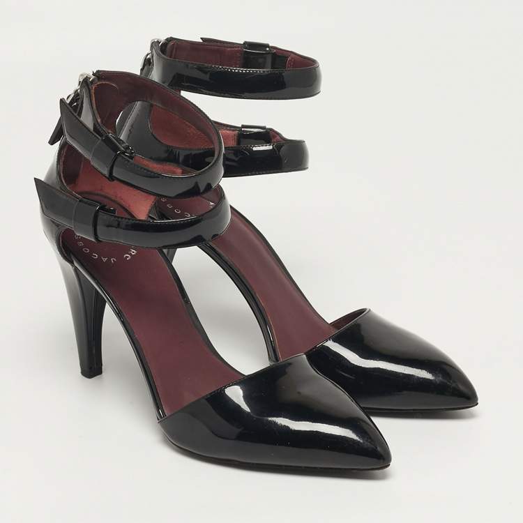 Pre Owned Marc by Marc Jacobs Size 39 Black Leather Ankle Strap  Pumps