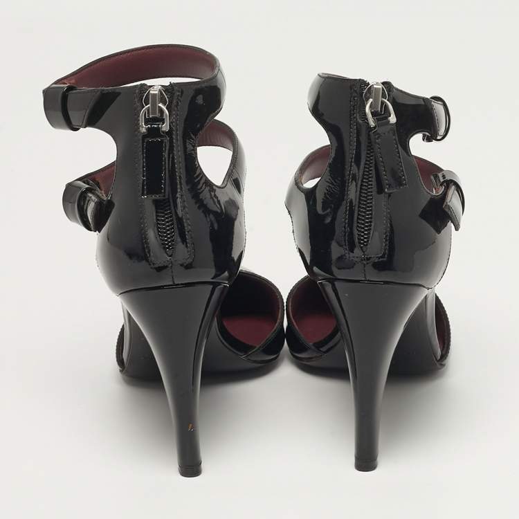 Pre Owned Marc by Marc Jacobs Size 39 Black Leather Ankle Strap  Pumps