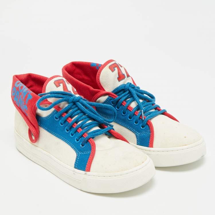 Pre Owned Marc by Marc Jacobs Don't Panic Size 36 Multicolor Canvas Mid Top Sneakers