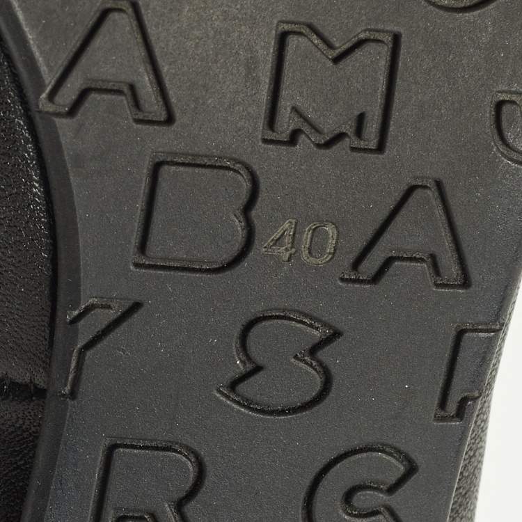 Pre Owned Marc by Marc Jacobs Bow Size 40 Black Leather Block Heel Pumps