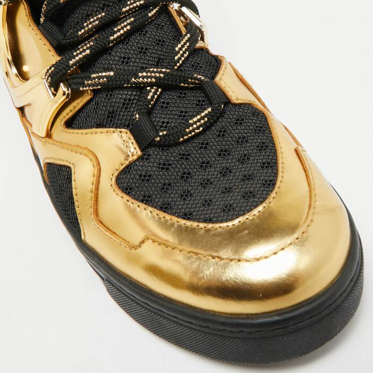 Pre Owned Marc by Marc Jacobs Size 38 Black Leather and Mesh High Top Sneakers