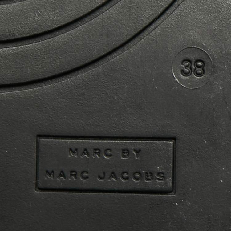 Pre Owned Marc by Marc Jacobs Size 38 Black Leather and Mesh High Top Sneakers
