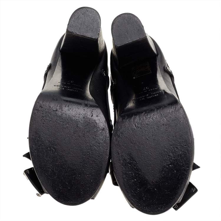 Pre Owned Marc by Marc Jacobs Black Leather Bow Pumps Size 37