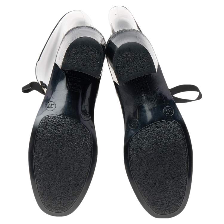 Pre Owned Marc by Marc Jacobs Black Rubber Rain Boots Size 37