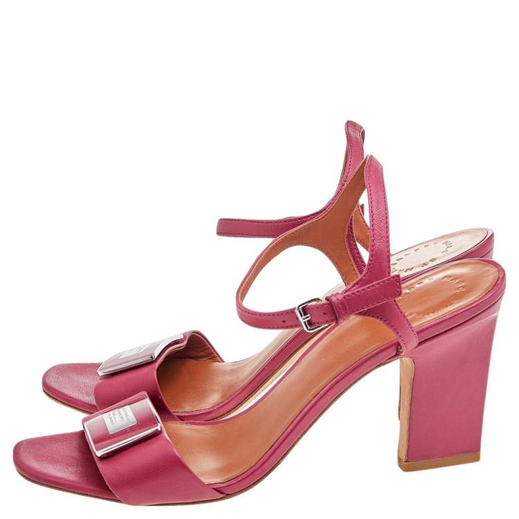 Pre Owned Marc by Marc Jacobs Pink Leather Ankle Strap Sandals Size 40