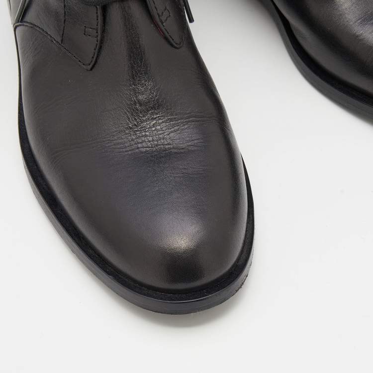 Pre Owned Marc by Marc Jacobs Black Leather Lace Up Ankle Length Boots Size 38