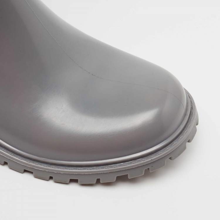 Pre Owned Marc by Marc Jacobs Grey Rubber Alphabet Rain Boots Size 39