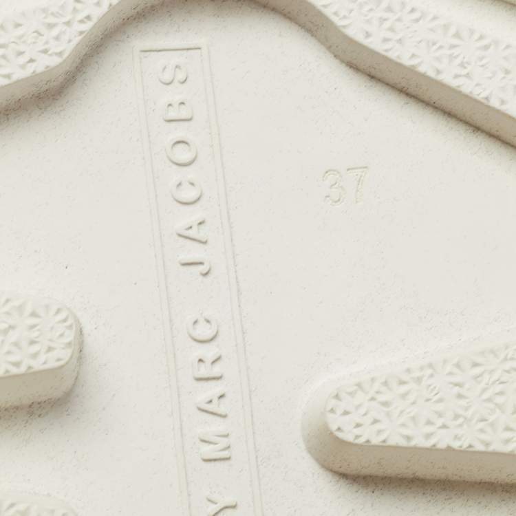Pre Owned Marc By Marc Jacobs White Leather Slides Size 37