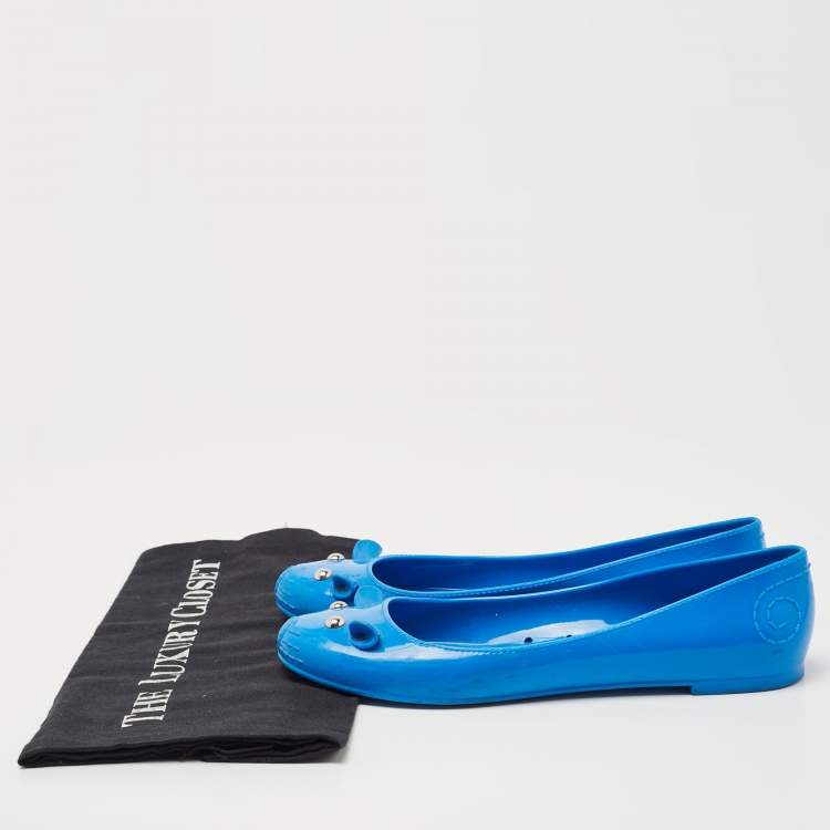 Pre Owned Marc by Marc Jacobs Blue Jelly Mouse Ballet Flats Size 36