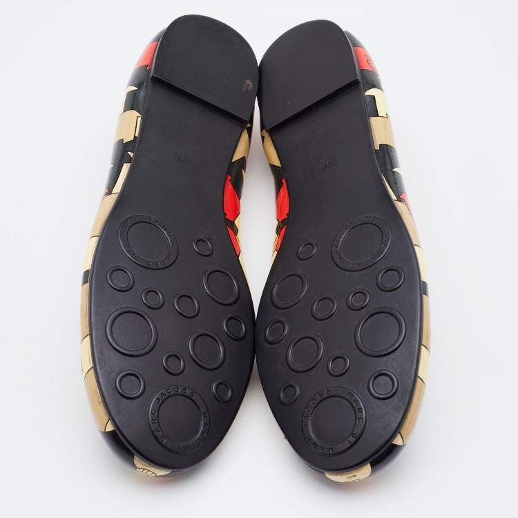 Pre Owned Marc by Marc Jacobs Multicolour Printed Patent Leather Ballet Flats Size 40