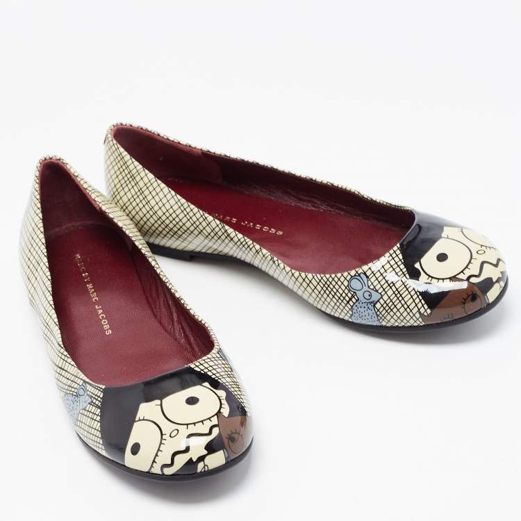 Pre Owned Marc by Marc Jacobs Multicolour Printed Patent Leather Ballet Flats Size 36