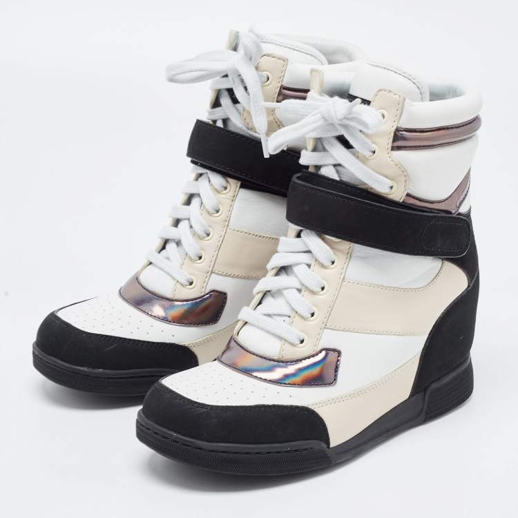 Eyelet Lace-Up Platform Wedge Sneakers, White / US5.5 | Wedge sneakers,  Pink wedge shoes, Lace up