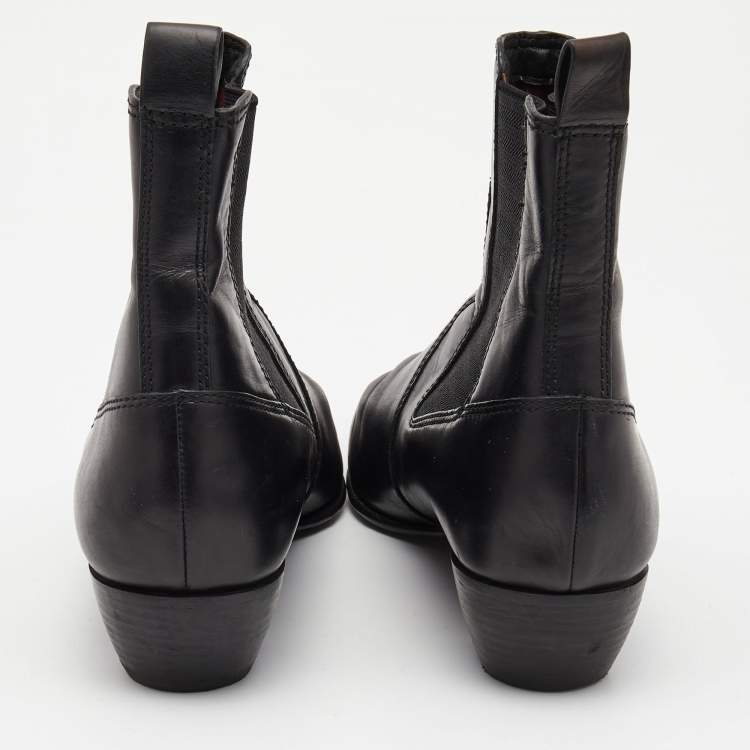 Pre Owned Marc by Marc Jacobs Black Suede Chelsea Pointed Toe Ankle Booties Size 38