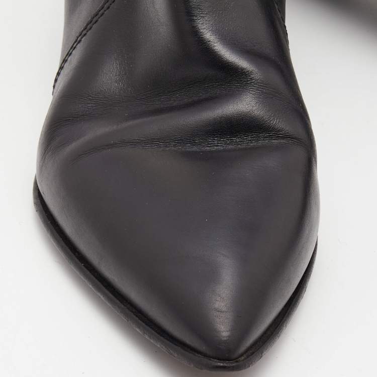 Pre Owned Marc by Marc Jacobs Black Suede Chelsea Pointed Toe Ankle Booties Size 38