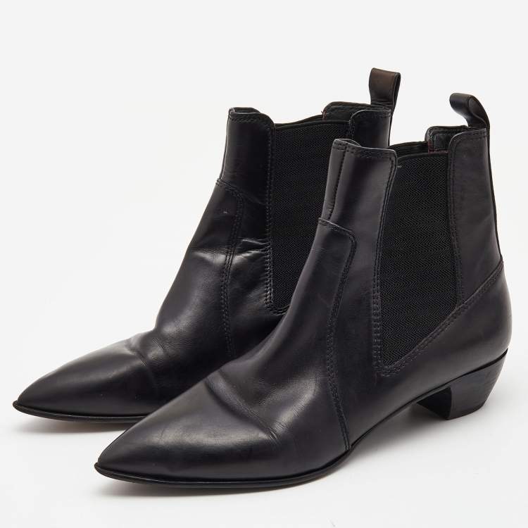 Pre Owned Marc by Marc Jacobs Black Suede Chelsea Pointed Toe Ankle Booties Size 38