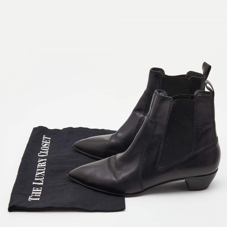 Pre Owned Marc by Marc Jacobs Black Suede Chelsea Pointed Toe Ankle Booties Size 38