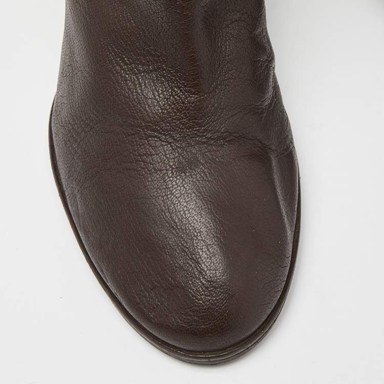 Pre Owned Marc by Marc Jacobs Brown Leather Ankle Boots Size 38