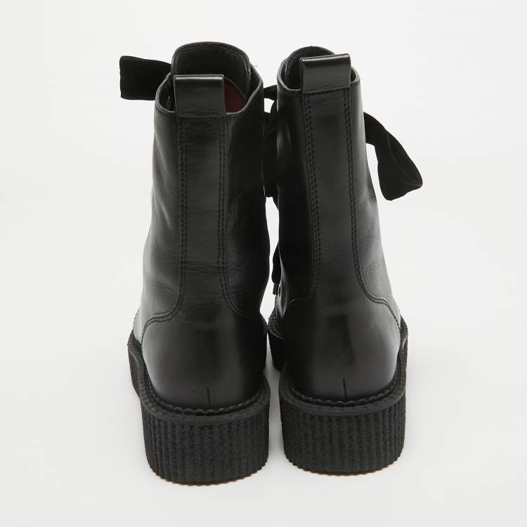 Pre Owned Marc by Marc Jacobs Black Leather Ankle Boots Size 37.5