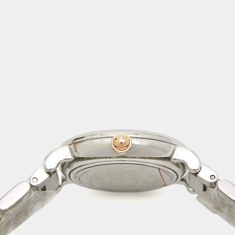 Pre Owned Marc By Marc Jacobs White Two-Tone Stainless Steel Roxy MJ3553 Women's Wristwatch 28 mm