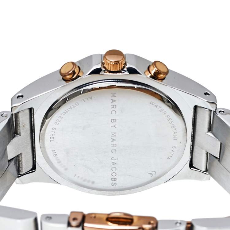 Pre Owned  Marc By Marc Jacobs Silver Two-Tone Stainless Steel Blade MBM3178 Women's Wristwatch 41 mm