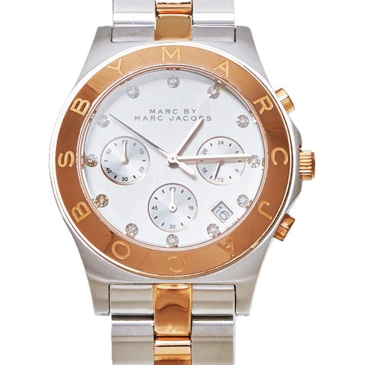 Pre Owned  Marc By Marc Jacobs Silver Two-Tone Stainless Steel Blade MBM3178 Women's Wristwatch 41 mm