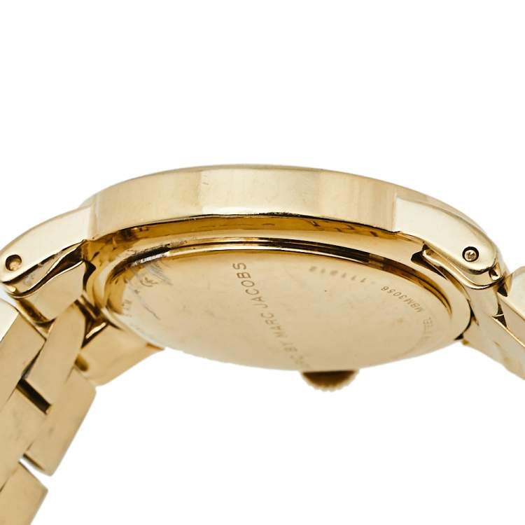 Pre Owned Marc by Marc Jacobs White Gold Tone Stainless Steel Amy MBM3056 Women's Wristwatch 36 mm