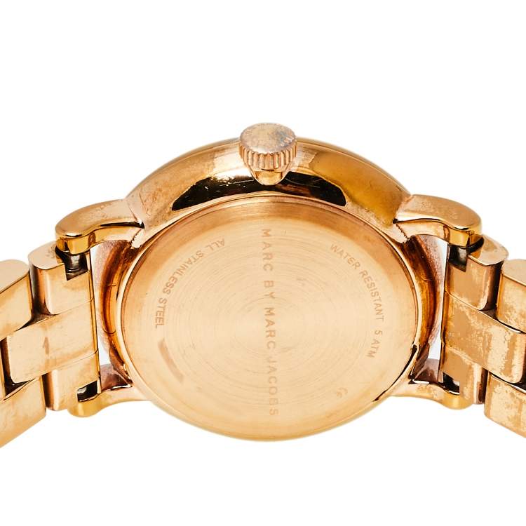 Pre Owned Marc by Marc Jacobs White Gold Tone Stainless Steel MBM3248 Women's Wristwatch 28 mm
