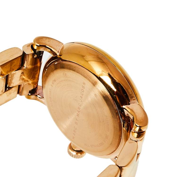 Pre Owned Marc by Marc Jacobs White Gold Tone Stainless Steel MBM3248 Women's Wristwatch 28 mm