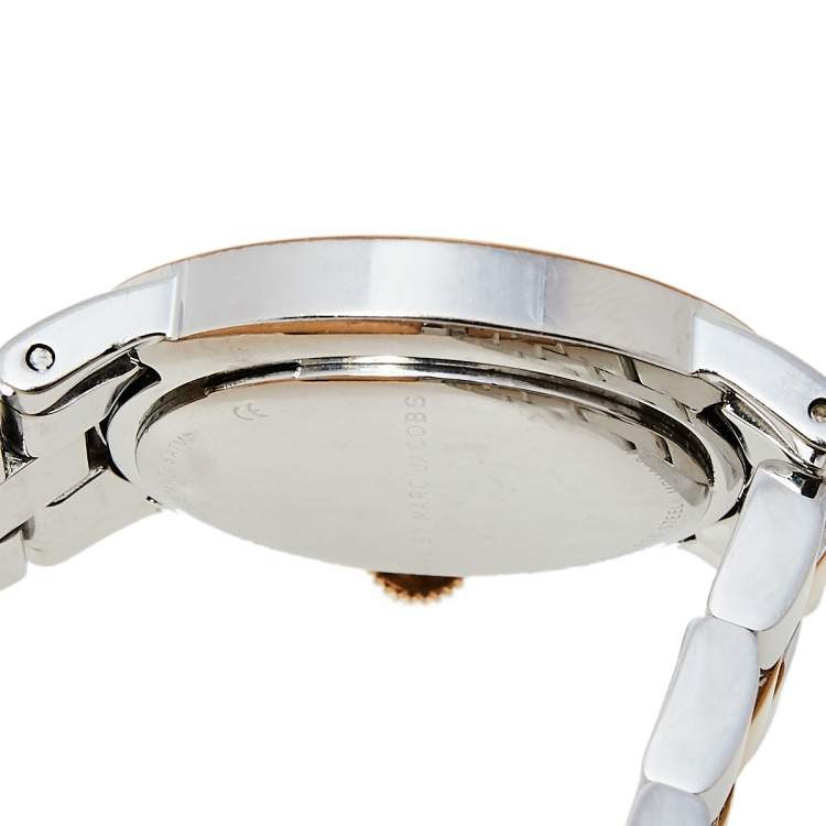 Pre Owned Marc By Marc Jacob Silver Two Tone Stainless Steel Amy MBM3194 Women's Wristwatch 36 mm