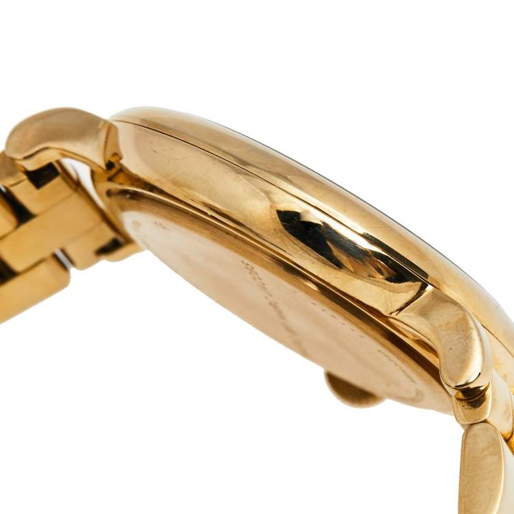 Pre Owned Marc by Marc Jacobs Blue Gold Plated Stainless Steel MBM3343 Women's Wristwatch 36 mm