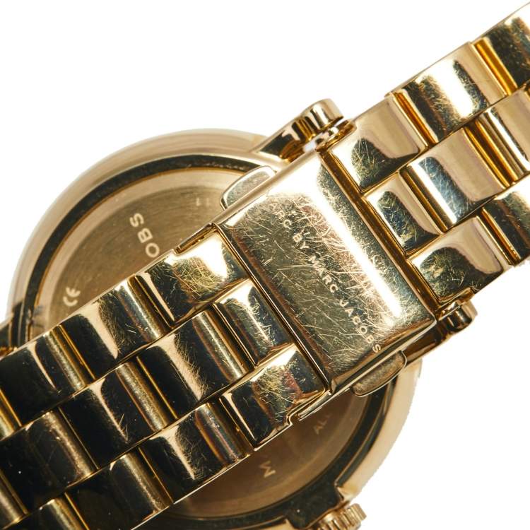 Pre Owned Marc by Marc Jacobs Blue Gold Plated Stainless Steel MBM3343 Women's Wristwatch 36 mm