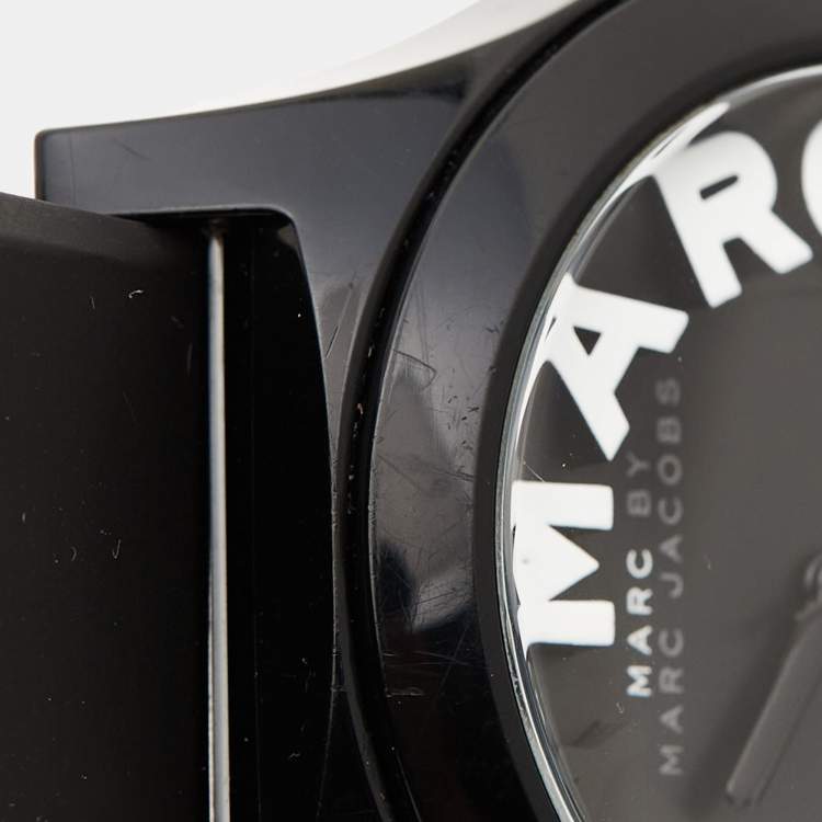 Pre Owned Marc by Marc Jacobs Black Perspex Rubber Sloane MBM4025 Women's Wristwatch 39 mm