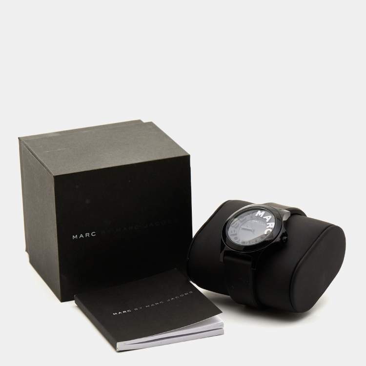 Pre Owned Marc by Marc Jacobs Black Perspex Rubber Sloane MBM4025 Women's Wristwatch 39 mm