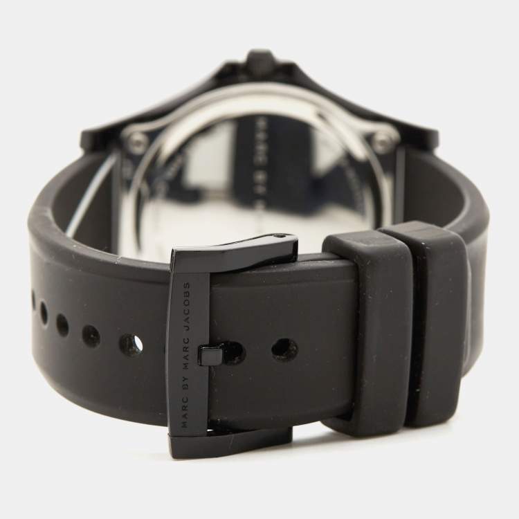 Pre Owned Marc by Marc Jacobs Black Perspex Rubber Sloane MBM4025 Women's Wristwatch 39 mm