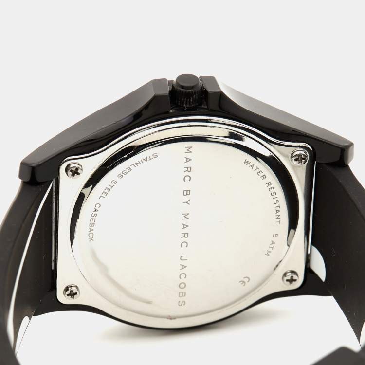 Pre Owned Marc by Marc Jacobs Black Perspex Rubber Sloane MBM4025 Women's Wristwatch 39 mm