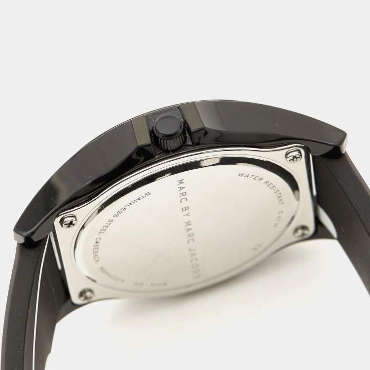 Pre Owned Marc by Marc Jacobs Black Perspex Rubber Sloane MBM4025 Women's Wristwatch 39 mm