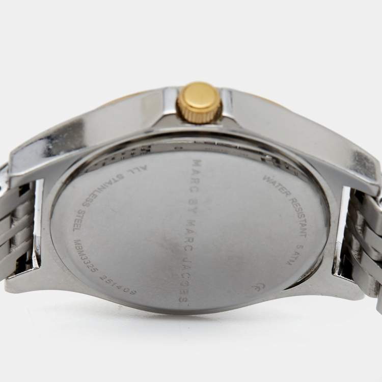 Pre Owned Marc By Marc Jacobs Silver Two-Tone Stainless Steel MBM3325 Women's Wristwatch 30 mm