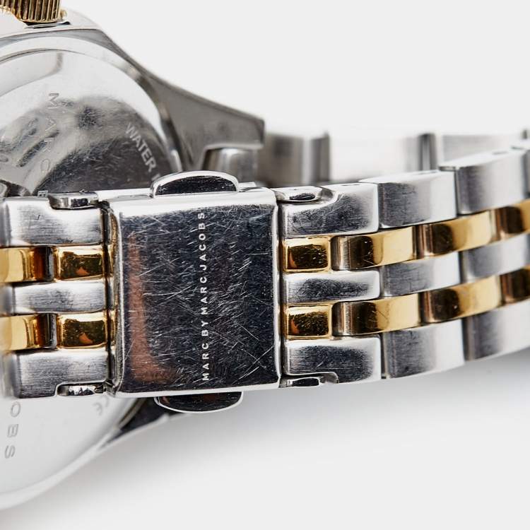 Pre Owned Marc By Marc Jacobs Silver Two-Tone Stainless Steel MBM3325 Women's Wristwatch 30 mm