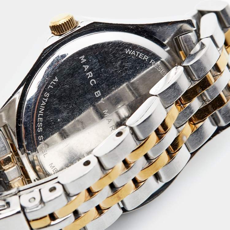 Pre Owned Marc By Marc Jacobs Silver Two-Tone Stainless Steel MBM3325 Women's Wristwatch 30 mm