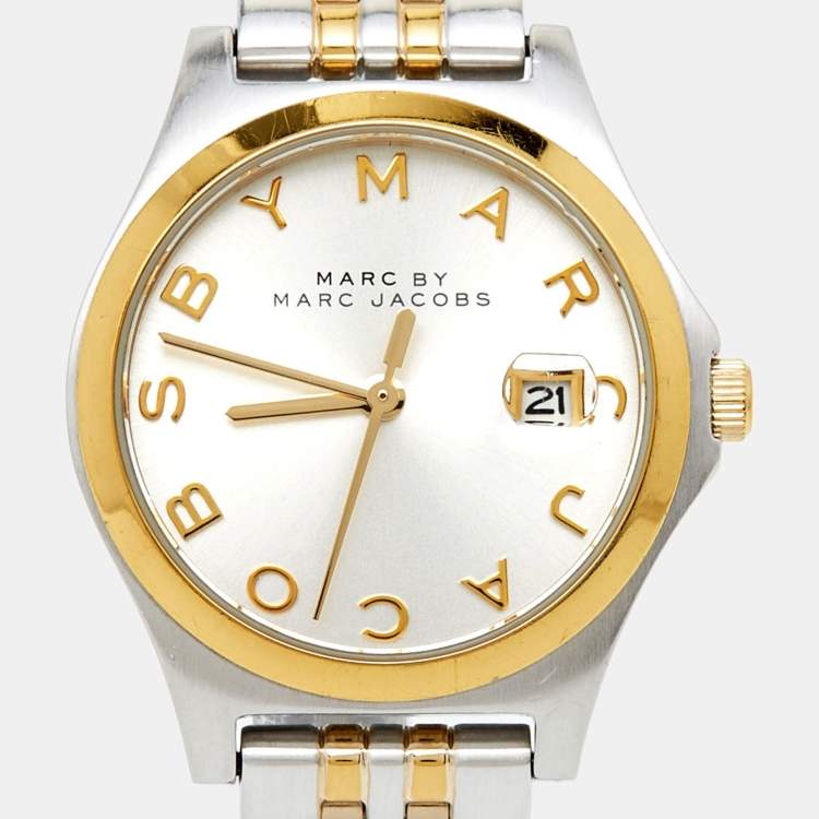 Pre Owned Marc By Marc Jacobs Silver Two-Tone Stainless Steel MBM3325 Women's Wristwatch 30 mm