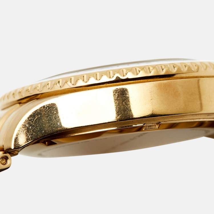 Pre Owned Marc by Marc Jacobs White Gold Plated Stainless Steel Dizz Sport MBM3408 Women's Wristwatch 38 mm 